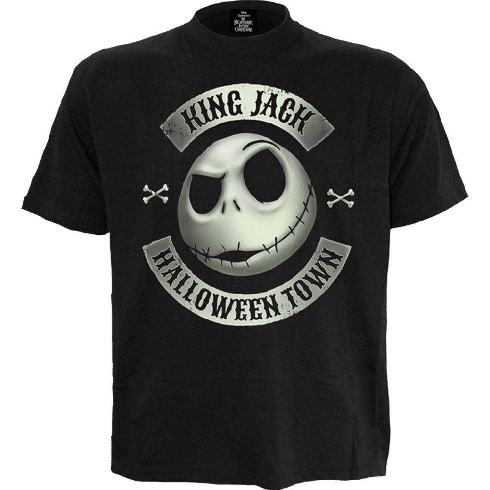 Spiral The Nightmare Before Christmas - Jack Crest (Glow) Herren T-Shirt - Schwarz